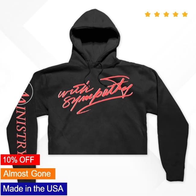 With Sympathy Text Crop Top Hoodie (Black) Ministry Store Merch Official