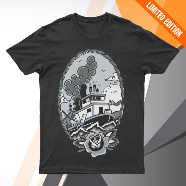 The Lost Bros Steamboat Tattoo Tee The Lost Bros Merch