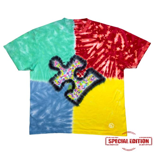 The Tie Dye Company Autism Jigsaw Puzzle Piece Tie Dye T-Shirt